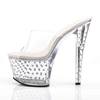 Pleaser - STARDUST701 Mules à talons - Chaussures de pole dance - Blanc/Couleur argent Product image